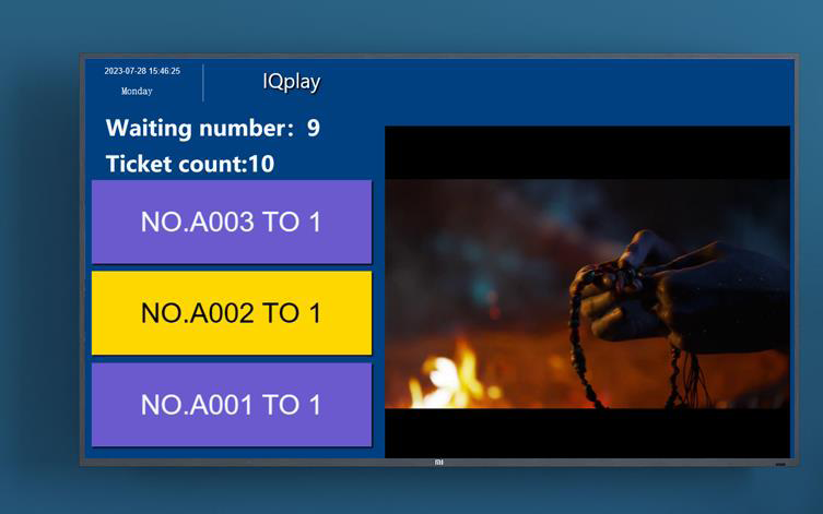 Customer Number Display TV layout