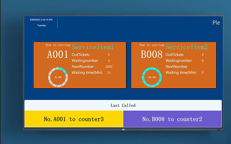 Customer Number Display TV layout