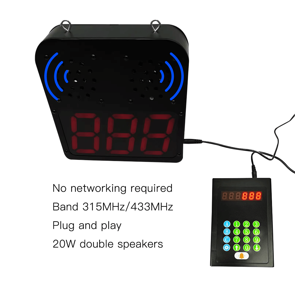 Restaurant coffee shop hospital pick up queue call machine Small allele large volume wireless call display plug and play